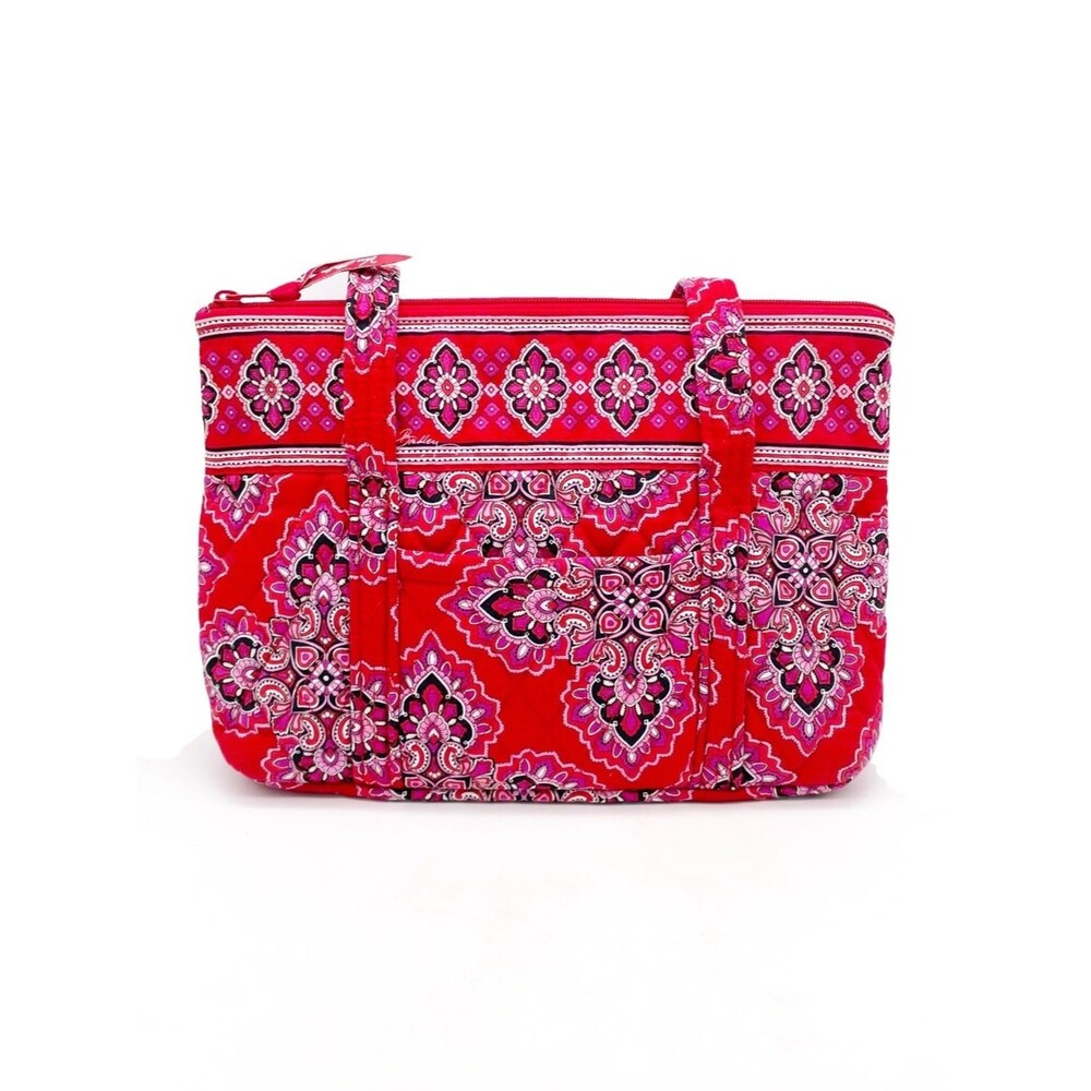 Vera Bradley Little Betsy Tote Bag Frankly Scarlet Red Pink Quilted Cotton 2008